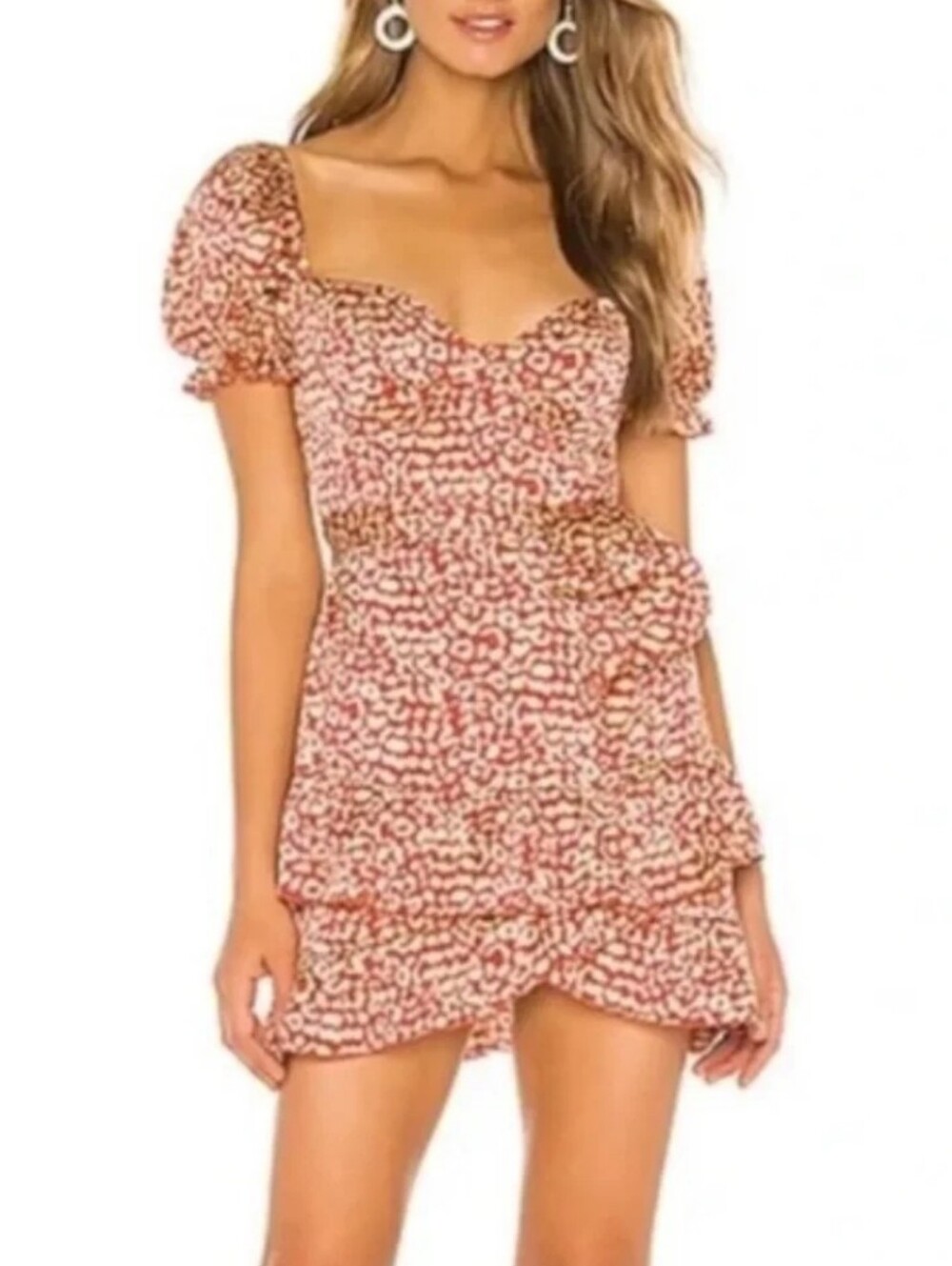 Majorelle Shiloh Mini Dress in red leopard print, - Picture 2 of 7